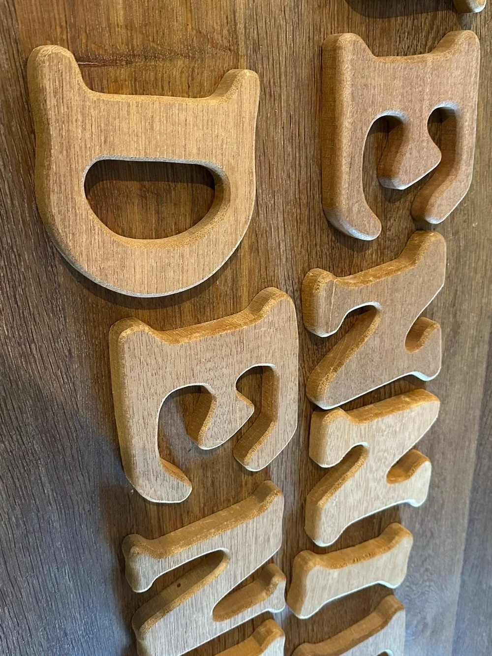 Unbranded Natural Wood Wall Letters - Rustic Cream/Brown